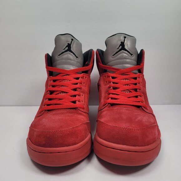 Air Jordan 5 Retro 2017 Men's Red Suede Sneakers 136027-602 US Size 12 - Picture 3 of 9